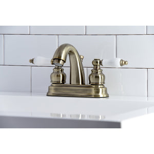 Restoration KB5613PL Two-Handle 3-Hole Deck Mount 4" Centerset Bathroom Faucet, Antique Brass