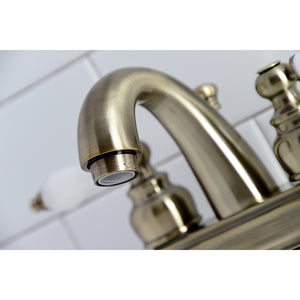 Restoration KB5613PL Two-Handle 3-Hole Deck Mount 4" Centerset Bathroom Faucet, Antique Brass