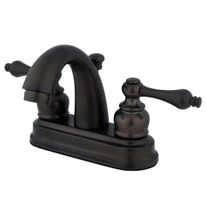 Restoration KB5615AL Two-Handle 3-Hole Deck Mount 4" Centerset Bathroom Faucet with Plastic Pop-Up, Oil Rubbed Bronze