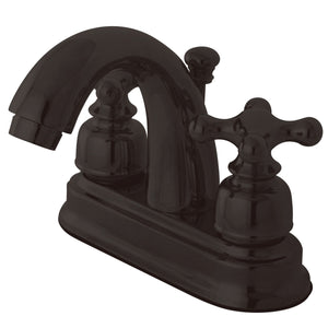 Restoration KB5615AX Two-Handle 3-Hole Deck Mount 4" Centerset Bathroom Faucet with Plastic Pop-Up, Oil Rubbed Bronze
