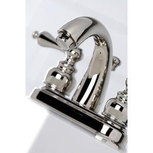 Restoration KB5616AL Two-Handle 3-Hole Deck Mount 4" Centerset Bathroom Faucet with Plastic Pop-Up, Polished Nickel
