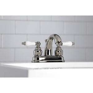 Restoration KB5616PL Two-Handle 3-Hole Deck Mount 4" Centerset Bathroom Faucet, Polished Nickel