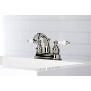 Restoration KB5616PL Two-Handle 3-Hole Deck Mount 4" Centerset Bathroom Faucet, Polished Nickel