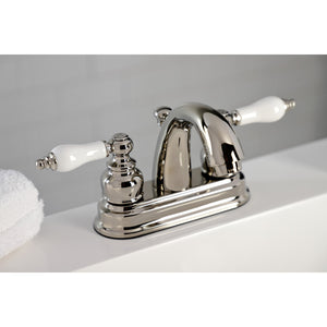 Restoration KB5616PL Two-Handle 3-Hole Deck Mount 4" Centerset Bathroom Faucet, Polished Nickel