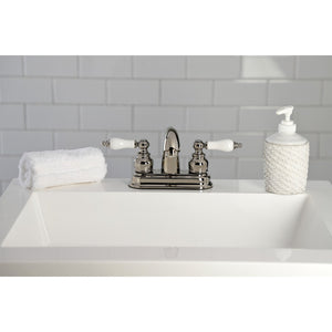 Restoration KB5616PL Two-Handle 3-Hole Deck Mount 4" Centerset Bathroom Faucet, Polished Nickel
