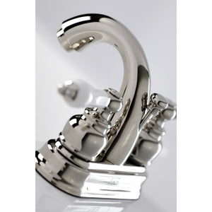 Restoration KB5616PL Two-Handle 3-Hole Deck Mount 4" Centerset Bathroom Faucet, Polished Nickel