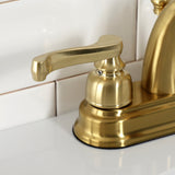 Royale KB5617FL Two-Handle 3-Hole Deck Mount 4" Centerset Bathroom Faucet with Plastic Pop-Up, Brushed Brass