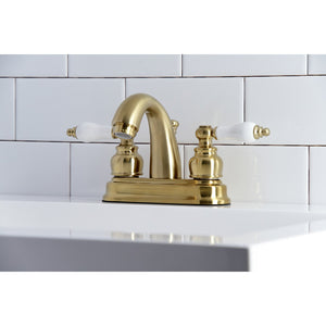 Restoration KB5617PL Two-Handle 3-Hole Deck Mount 4" Centerset Bathroom Faucet, Brushed Brass