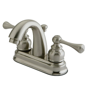 Vintage KB5618BL Two-Handle 3-Hole Deck Mount 4" Centerset Bathroom Faucet with Plastic Pop-Up, Brushed Nickel