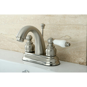 Restoration KB5618PL Two-Handle 3-Hole Deck Mount 4" Centerset Bathroom Faucet, Brushed Nickel
