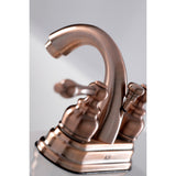 Restoration KB561ALAC Two-Handle 3-Hole Deck Mount 4" Centerset Bathroom Faucet with Plastic Pop-Up, Antique Copper