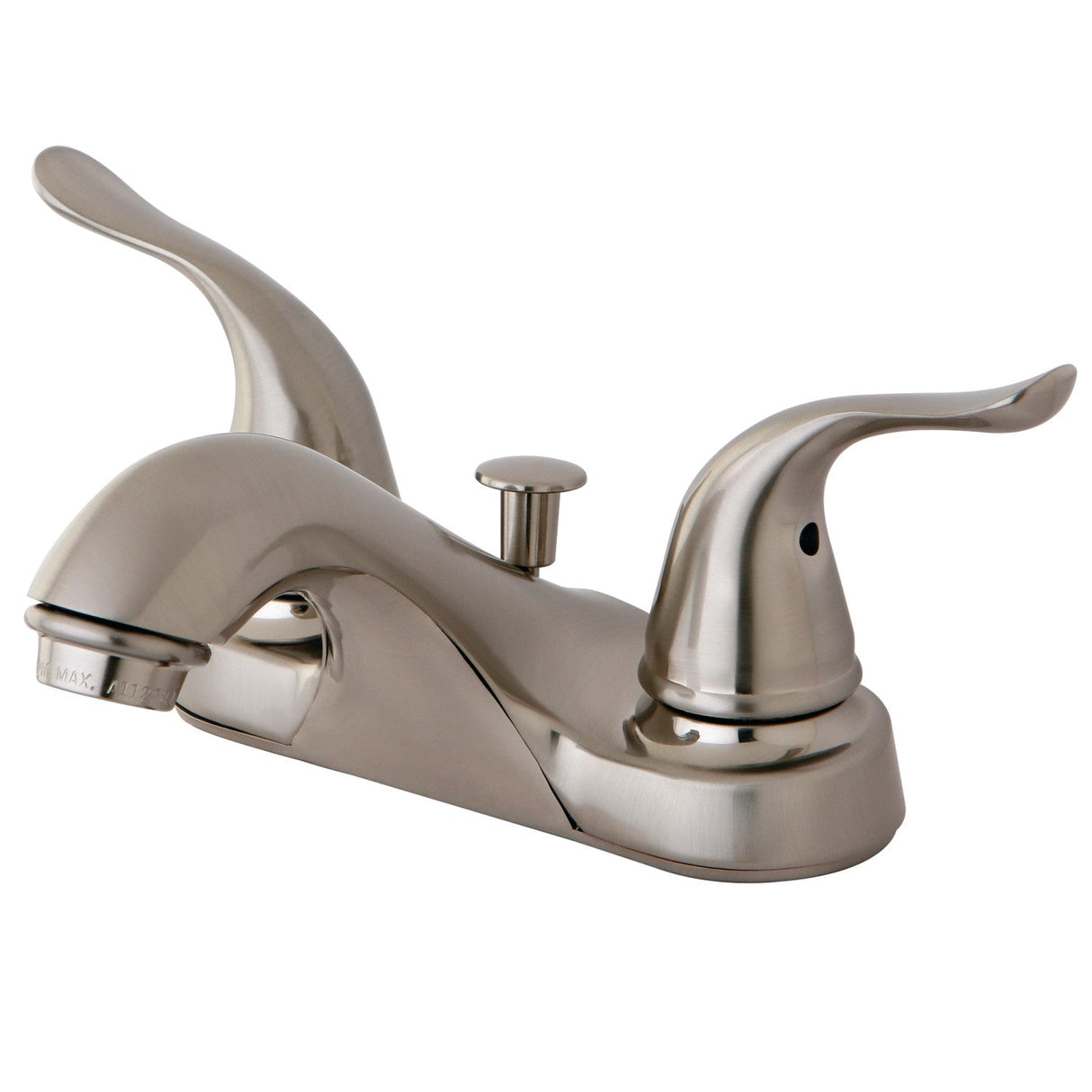 Yosemite KB5628YL Two-Handle 3-Hole Deck Mount 4" Centerset Bathroom Faucet with Plastic Pop-Up, Brushed Nickel