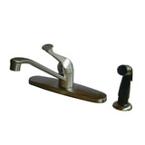 Chatham KB572SN Single-Handle 2-or-4 Hole Deck Mount 8" Centerset Kitchen Faucet with Side Sprayer, Brushed Nickel