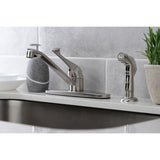 KB572SNSP Single-Handle 2-or-4 Hole Deck Mount 8" Centerset Kitchen Faucet with Side Sprayer, Brushed Nickel