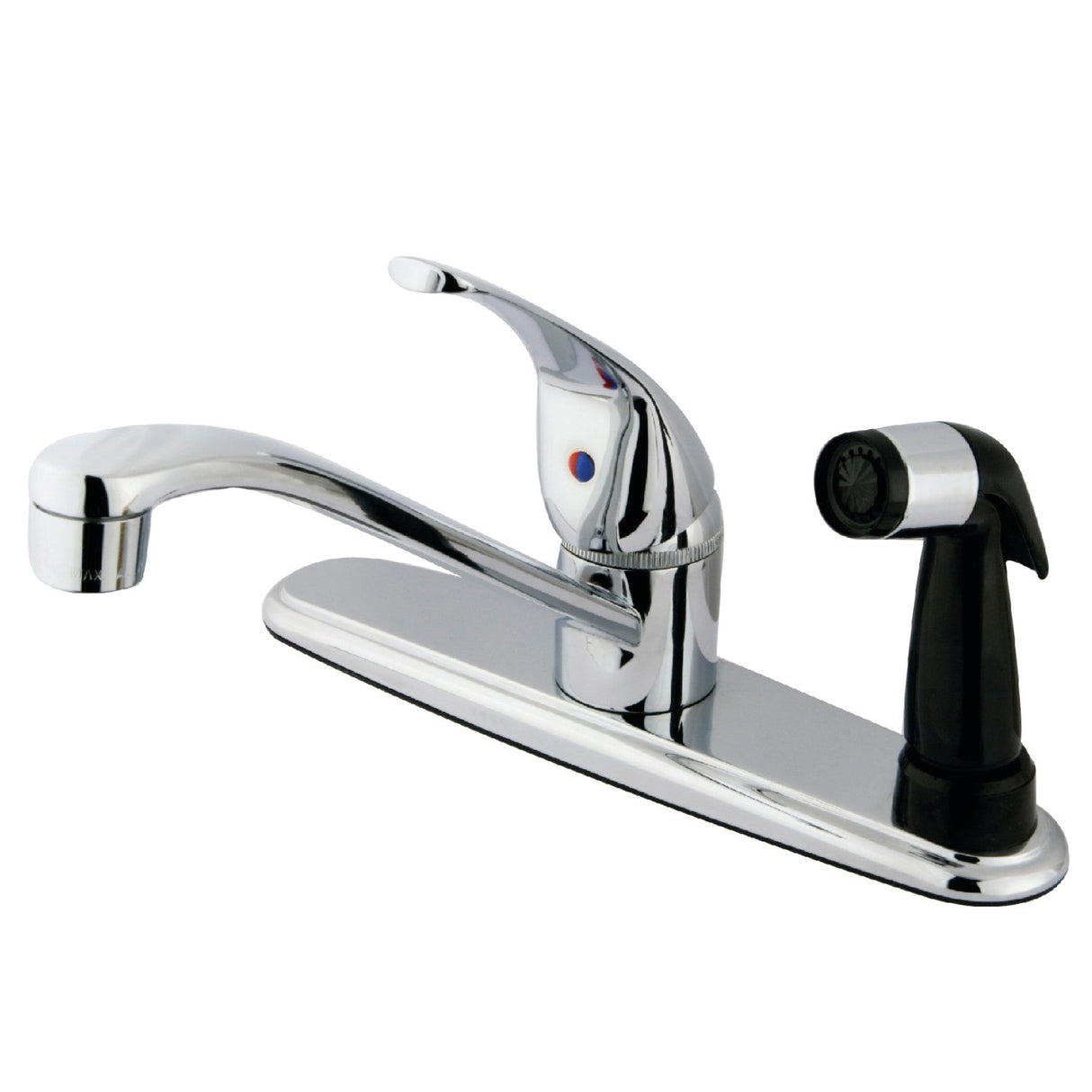 Chatham KB5730 Single-Handle 1-or-3 Hole Deck Mount 8" Centerset Kitchen Faucet with Side Sprayer, Polished Chrome