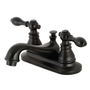 American Classic KB600ACL Two-Handle 3-Hole Deck Mount 4" Centerset Bathroom Faucet with Plastic Pop-Up, Matte Black