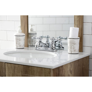 American Classic KB601ACL Two-Handle 3-Hole Deck Mount 4" Centerset Bathroom Faucet with Plastic Pop-Up, Polished Chrome