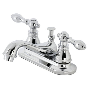 American Classic KB601ACL Two-Handle 3-Hole Deck Mount 4" Centerset Bathroom Faucet with Plastic Pop-Up, Polished Chrome