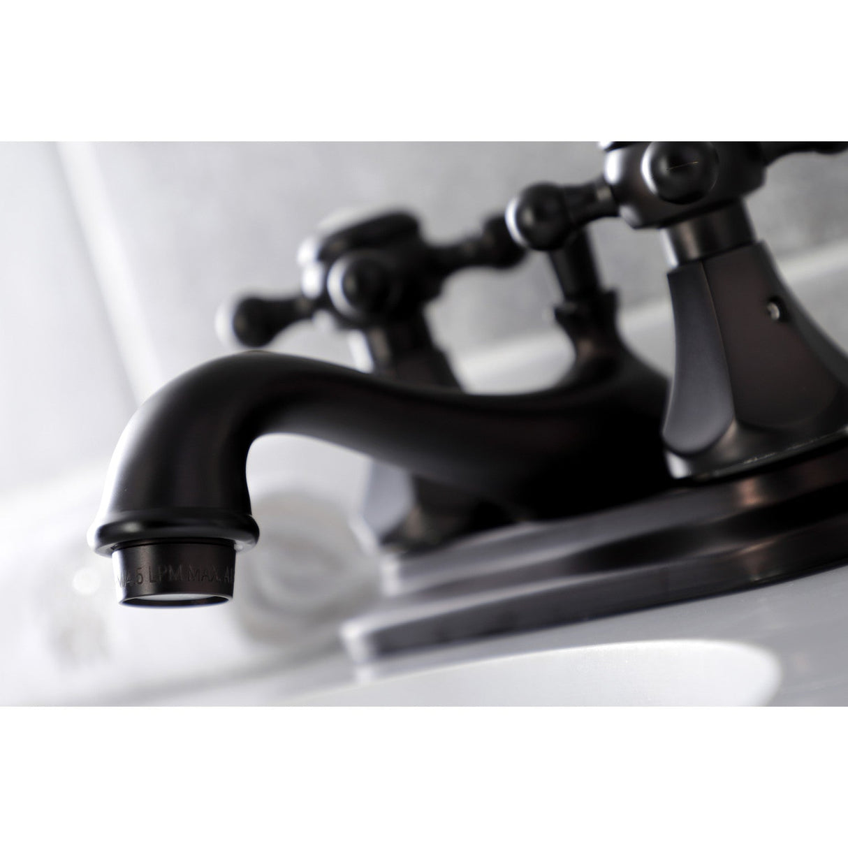 Metropolitan KB605BX Two-Handle 3-Hole Deck Mount 4" Centerset Bathroom Faucet with Plastic Pop-Up, Oil Rubbed Bronze
