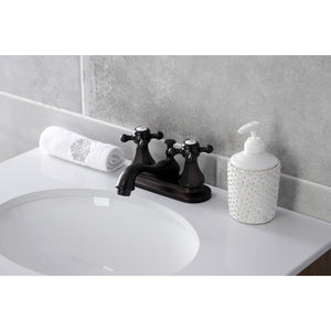 Metropolitan KB605BX Two-Handle 3-Hole Deck Mount 4" Centerset Bathroom Faucet with Plastic Pop-Up, Oil Rubbed Bronze