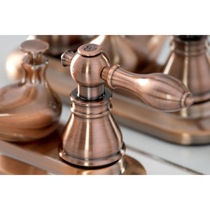 American Classic KB606ACL Two-Handle 3-Hole Deck Mount 4" Centerset Bathroom Faucet with Plastic Pop-Up, Antique Copper