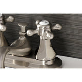 Metropolitan KB608BX Two-Handle 3-Hole Deck Mount 4" Centerset Bathroom Faucet with Plastic Pop-Up, Brushed Nickel