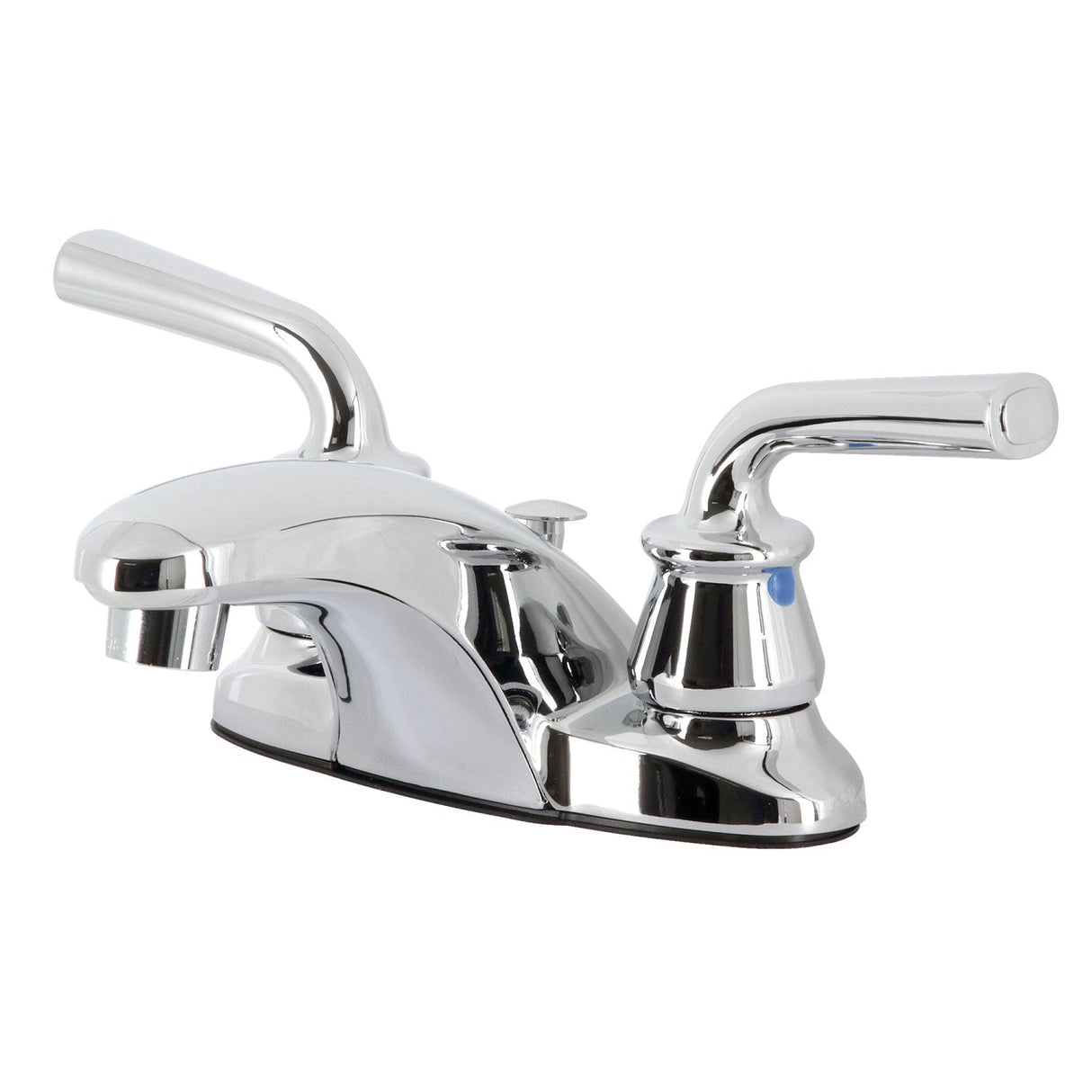 Restoration KB621RXLB Two-Handle 3-Hole Deck Mount 4" Centerset Bathroom Faucet with Brass Pop-Up, Polished Chrome