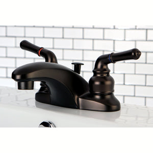 Magellan KB625 Two-Handle 3-Hole Deck Mount 4" Centerset Bathroom Faucet with Plastic Pop-Up, Oil Rubbed Bronze