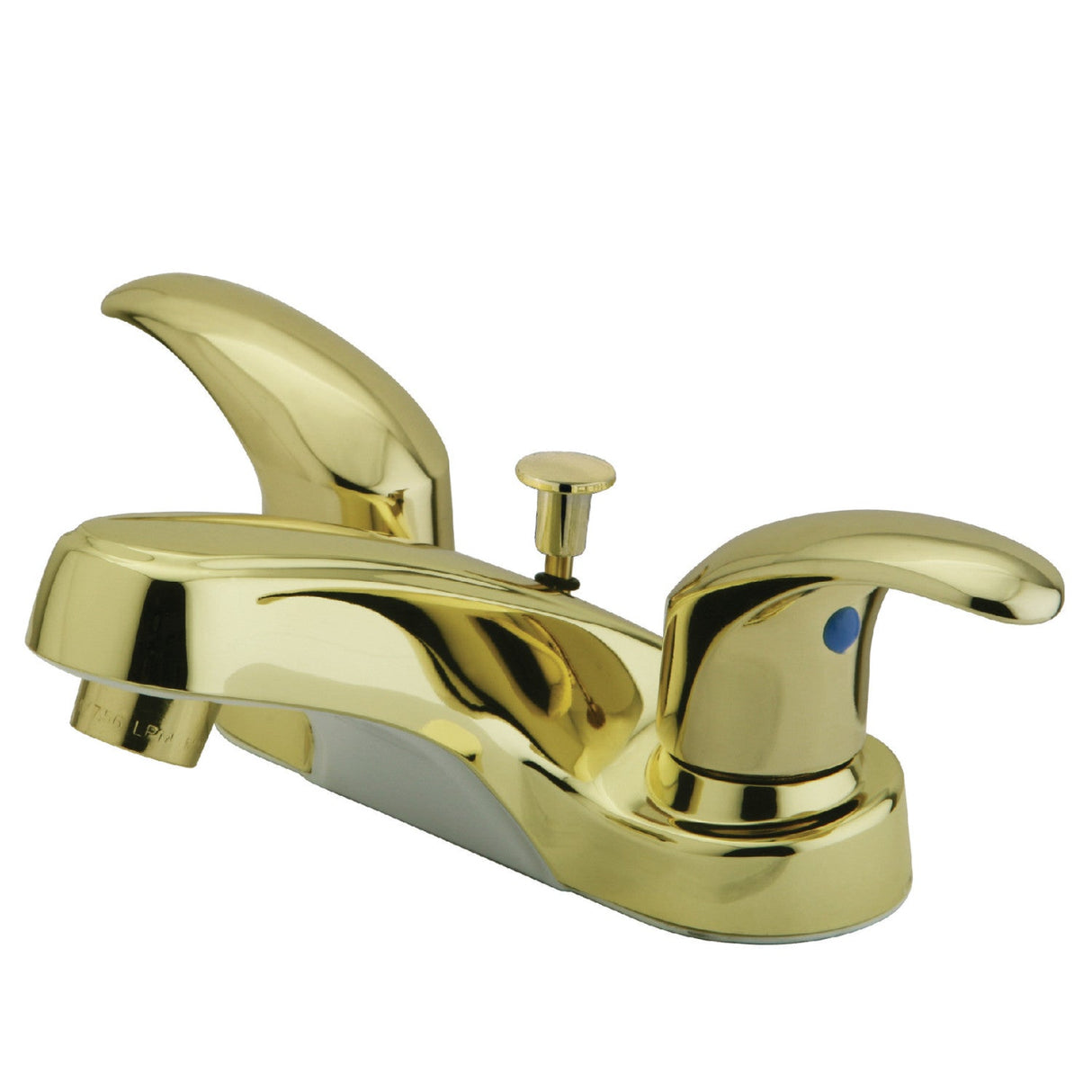 Legacy KB6252LL Two-Handle 3-Hole Deck Mount 4" Centerset Bathroom Faucet with Plastic Pop-Up, Polished Brass