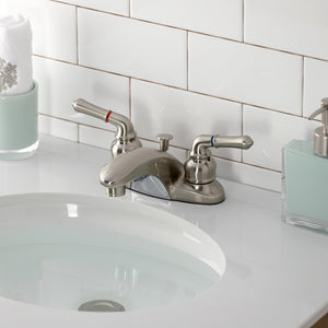 Magellan KB628 Two-Handle 3-Hole Deck Mount 4" Centerset Bathroom Faucet with Plastic Pop-Up, Brushed Nickel