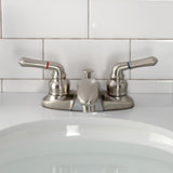 Magellan KB628 Two-Handle 3-Hole Deck Mount 4" Centerset Bathroom Faucet with Plastic Pop-Up, Brushed Nickel