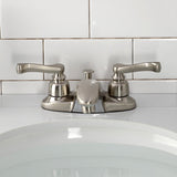 Magellan KB628FL Two-Handle 3-Hole Deck Mount 4" Centerset Bathroom Faucet with Plastic Pop-Up, Brushed Nickel