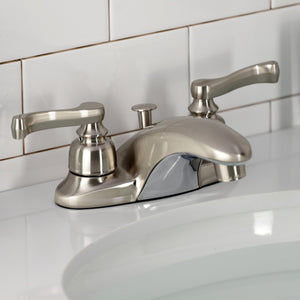 Magellan KB628FL Two-Handle 3-Hole Deck Mount 4" Centerset Bathroom Faucet with Plastic Pop-Up, Brushed Nickel