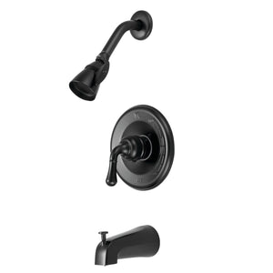 Magellan KB630 Single-Handle 3-Hole Wall Mount Tub and Shower Faucet, Matte Black