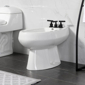 Manhattan KB6320CML Three-Handle Vertical Spray Bidet Faucet with Brass Pop-Up, Matte Black