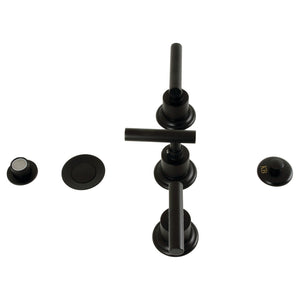 Manhattan KB6320CML Three-Handle Vertical Spray Bidet Faucet with Brass Pop-Up, Matte Black