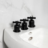 Millennium KB6320ZX Three-Handle Vertical Spray Bidet Faucet with Brass Pop-Up, Matte Black