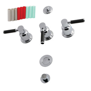 Kaiser KB6321DKL Three-Handle Vertical Spray Bidet Faucet with Brass Pop-Up, Polished Chrome