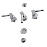 Concord KB6321DL Three-Handle Vertical Spray Bidet Faucet with Brass Pop-Up, Polished Chrome