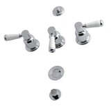Paris KB6321DPL Three-Handle Vertical Spray Bidet Faucet with Brass Pop-Up, Polished Chrome