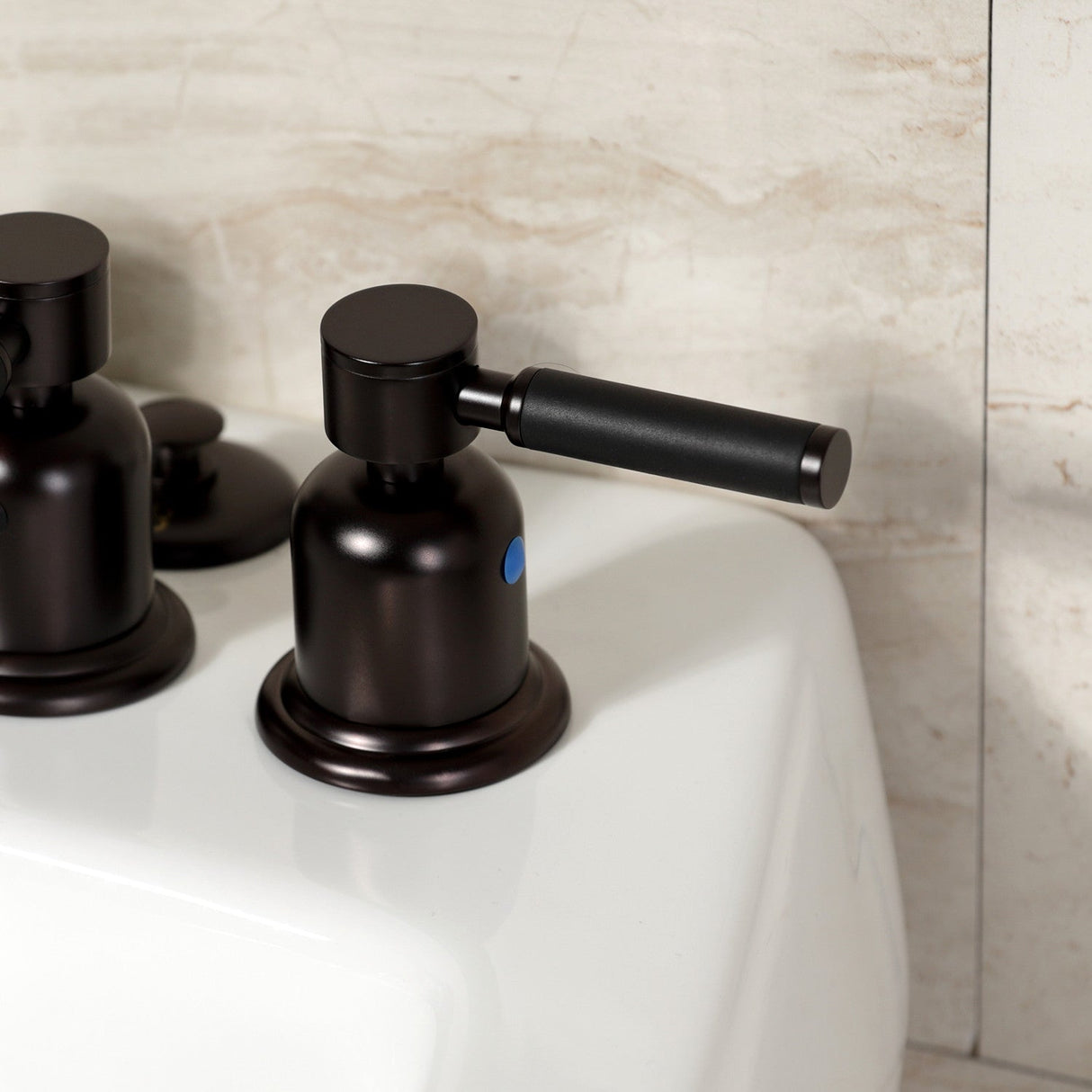 Kaiser KB6325DKL Three-Handle Vertical Spray Bidet Faucet with Brass Pop-Up, Oil Rubbed Bronze