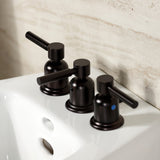 Concord KB6325DL Three-Handle Vertical Spray Bidet Faucet with Brass Pop-Up, Oil Rubbed Bronze