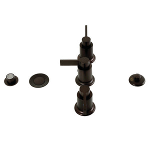 NuvoFusion KB6325NDL Three-Handle Vertical Spray Bidet Faucet with Brass Pop-Up, Oil Rubbed Bronze