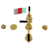 Kaiser KB6327CKL Three-Handle Vertical Spray Bidet Faucet with Brass Pop-Up, Brushed Brass