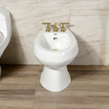 Manhattan KB6327CML Three-Handle Vertical Spray Bidet Faucet with Brass Pop-Up, Brushed Brass