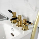 Kaiser KB6327DKL Three-Handle Vertical Spray Bidet Faucet with Brass Pop-Up, Brushed Brass