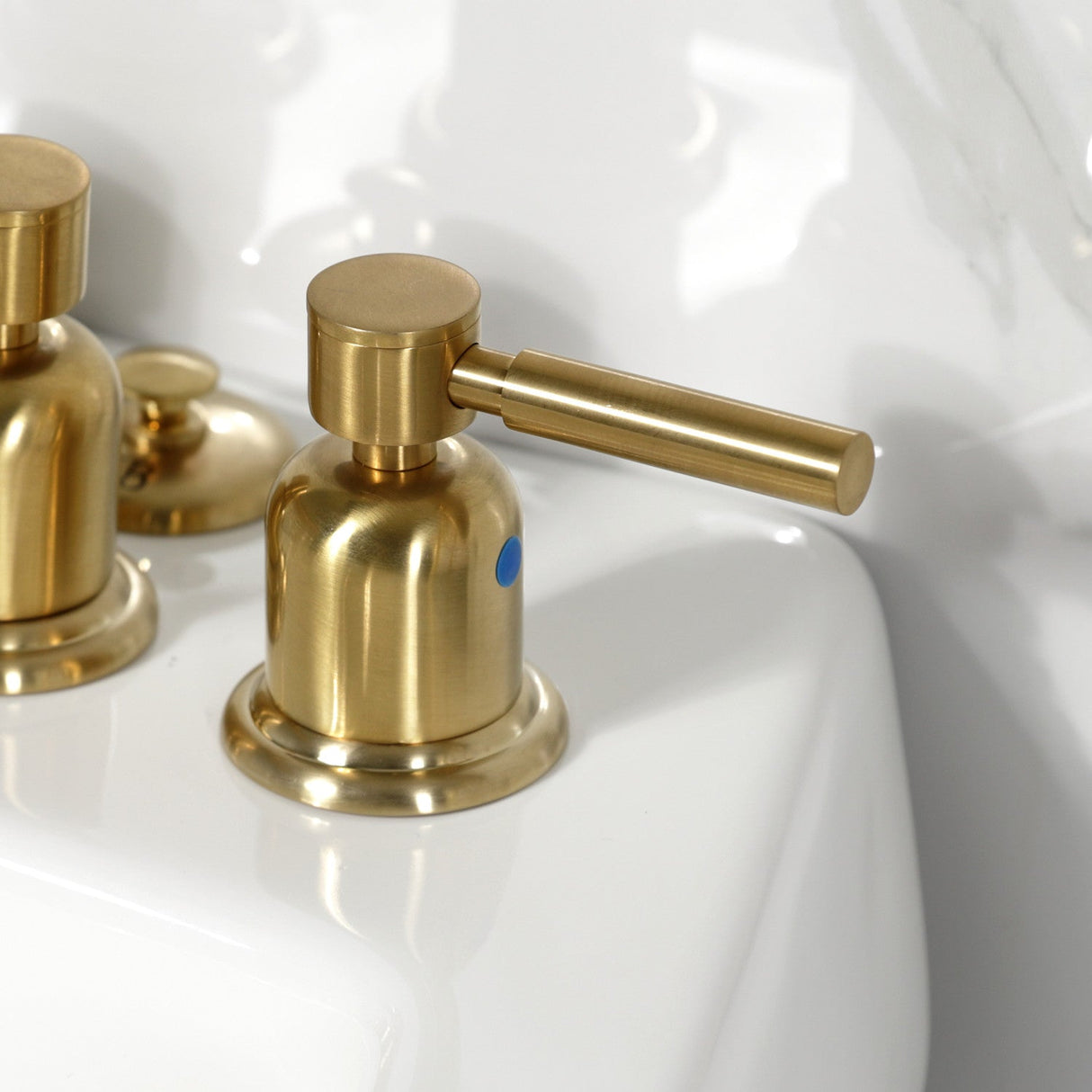 Concord KB6327DL Three-Handle Vertical Spray Bidet Faucet with Brass Pop-Up, Brushed Brass