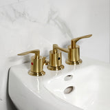 Serena KB6327SVL Three-Handle Vertical Spray Bidet Faucet with Brass Pop-Up, Brushed Brass