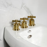 Millennium KB6327ZX Three-Handle Vertical Spray Bidet Faucet with Brass Pop-Up, Brushed Brass