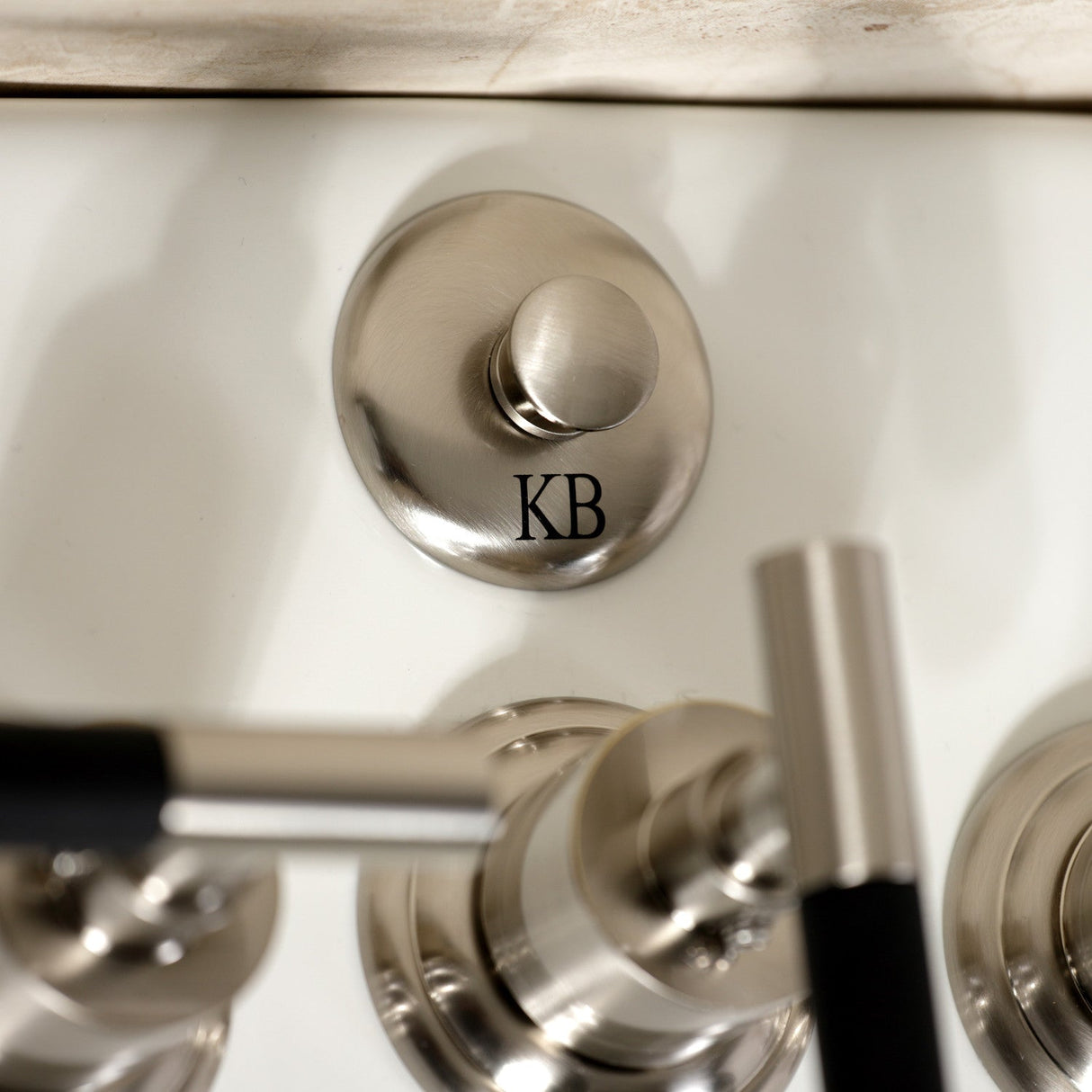 Kaiser KB6328CKL Three-Handle Vertical Spray Bidet Faucet with Brass Pop-Up, Brushed Nickel